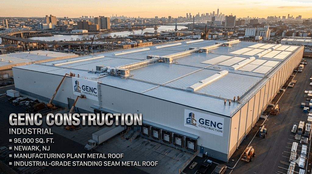 Manufacturing Plant Metal Roof - Metal Roofing in Newark, NJ