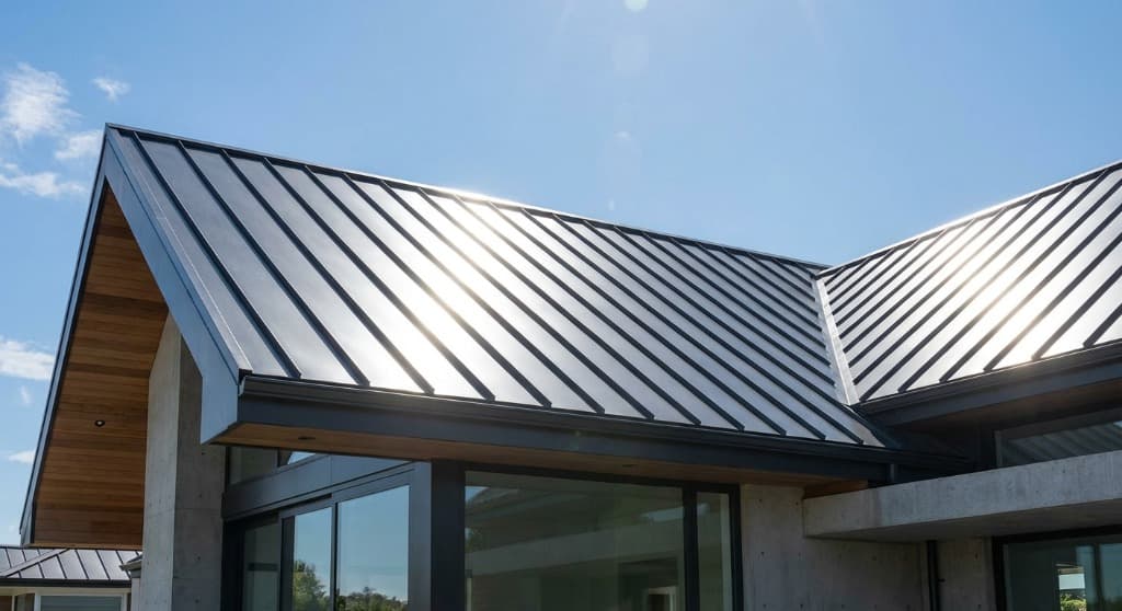 Custom standing seam metal roof installation with Kynar finish in Queens NY